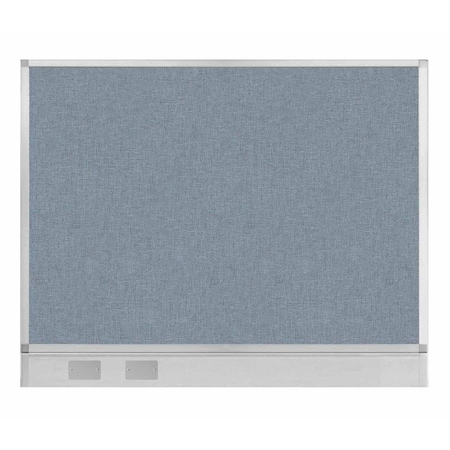 Versare Hush Panel Configurable Cubicle Partition 5' x 4' Powder Blue Fabric w/ Cable Channel 1855504